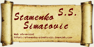 Stamenko Simatović vizit kartica